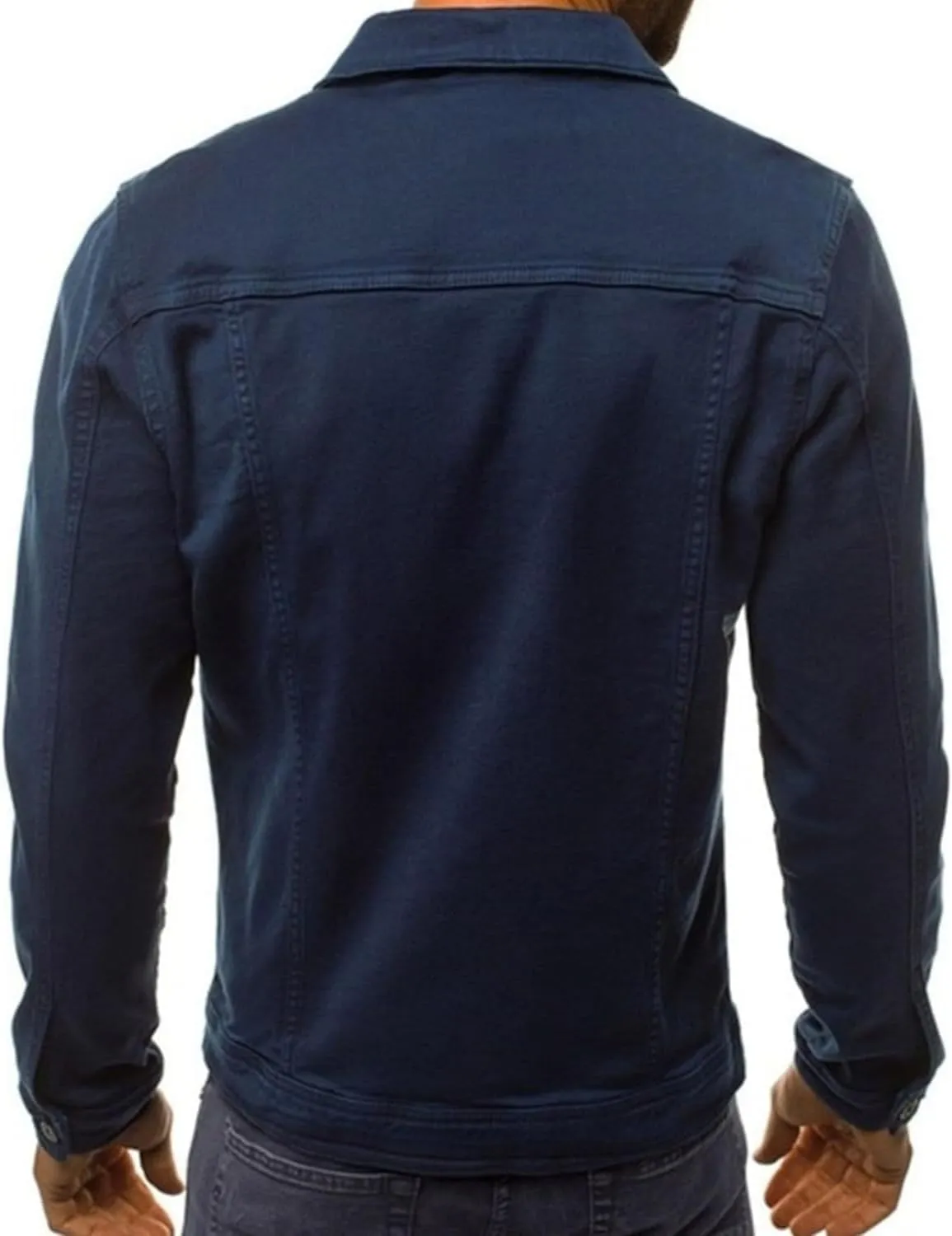 Men's Loose Plus Size Casual Jean Jacket Spring Autumn Denim Jacket Classic Trucker Style Slim Fit Outerwear