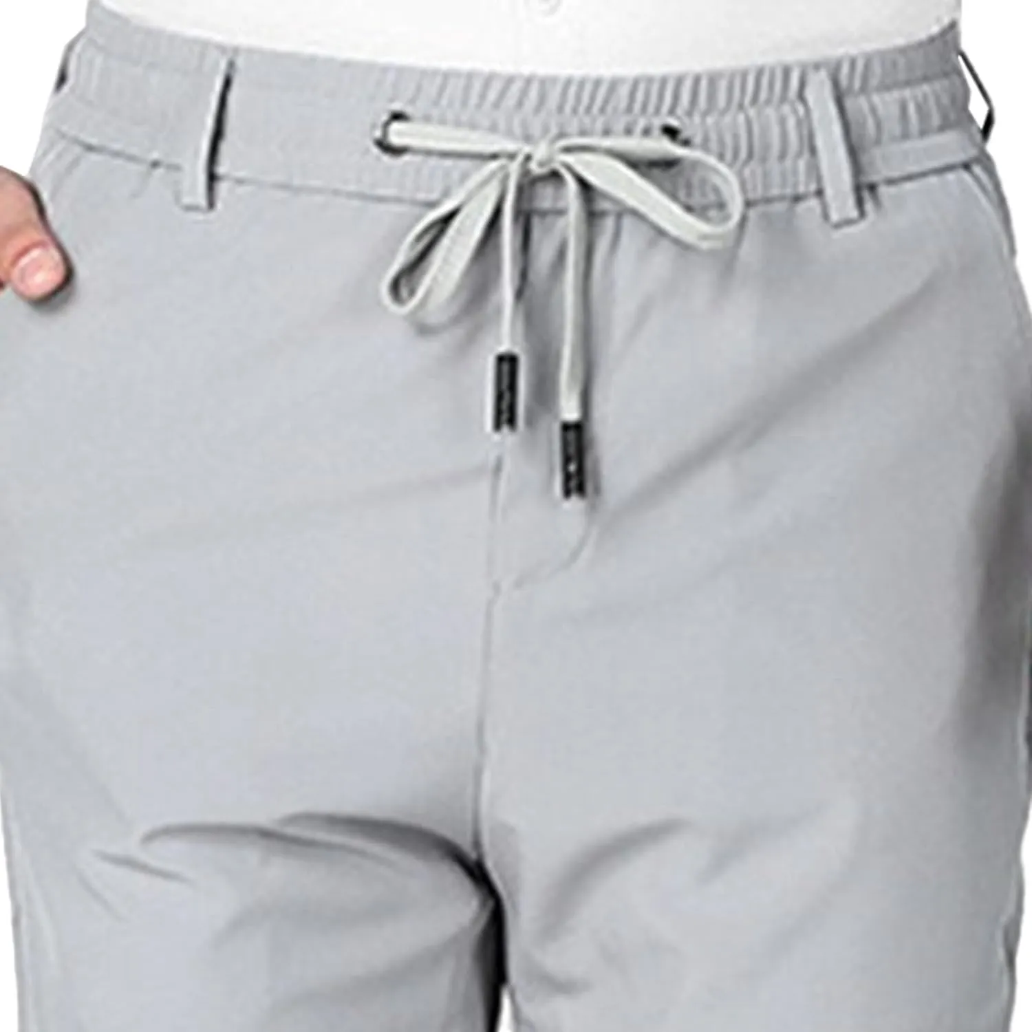 Men's Stretch Straight Leg Classic Pants Quick Dry Drawstring Summer Trousers Casual Solid Regular Fit Pants
