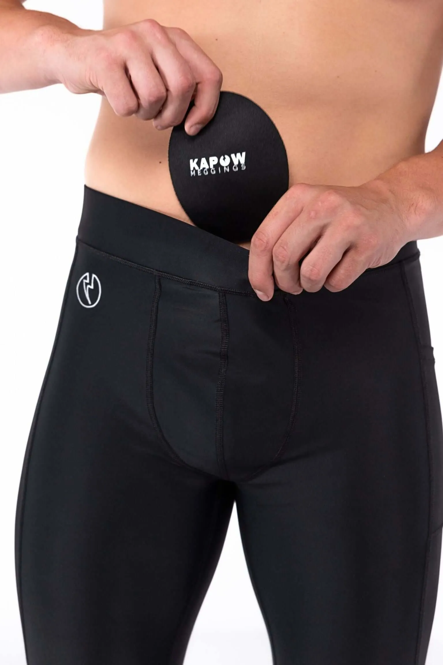 Midnight Black Meggings with Removable Crotch Pad