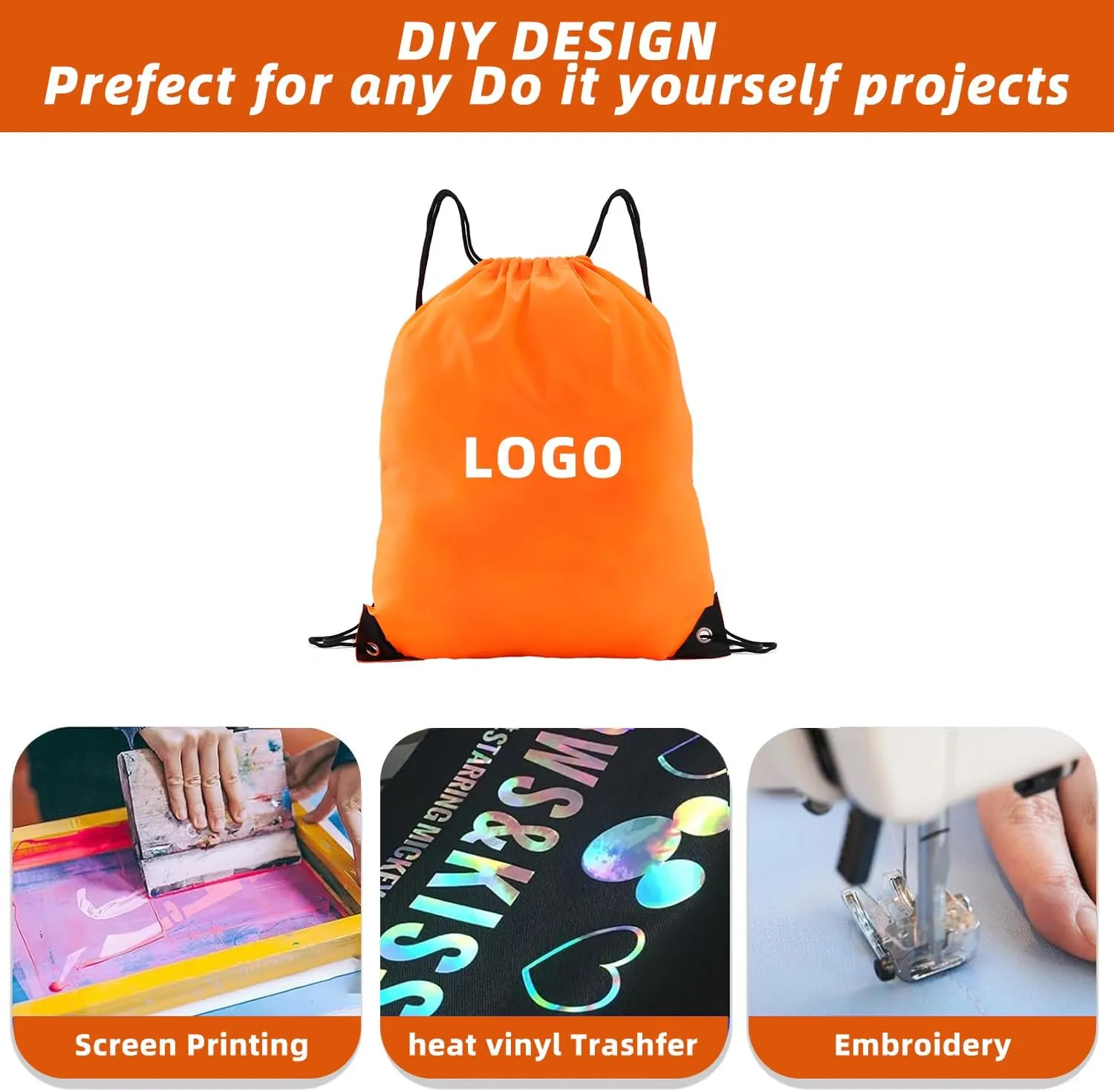 multi functional drawstring bag Bulk,drawstring backpack, 20 Pcs Draw String Bags, Cinch Bag essential for gym travel, nunisex, loose and portable (20, Orange)