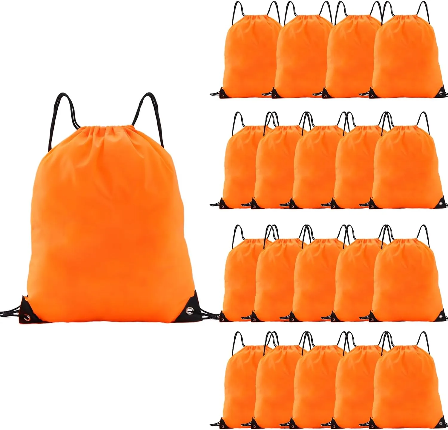 multi functional drawstring bag Bulk,drawstring backpack, 20 Pcs Draw String Bags, Cinch Bag essential for gym travel, nunisex, loose and portable (20, Orange)