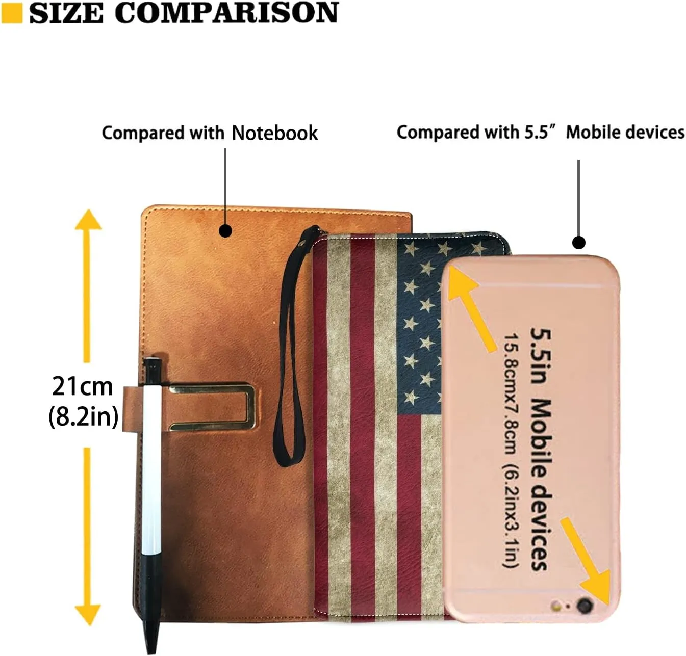 Mumeson Womens Wristlet Long Purse for Travel Shopping America Flag Print Leather Portable Multi-functional Storage Bags for Credit Cards Cash Coin Multi-Card Slot PU Wallet