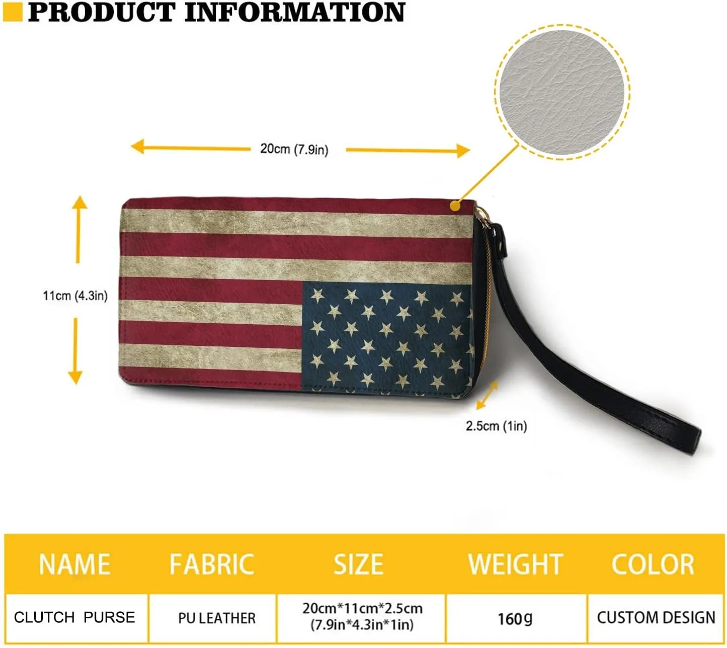 Mumeson Womens Wristlet Long Purse for Travel Shopping America Flag Print Leather Portable Multi-functional Storage Bags for Credit Cards Cash Coin Multi-Card Slot PU Wallet