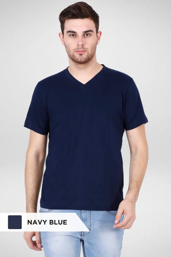 Pack Of 3 V Neck T-Shirts White Black and Navy Blue for Men