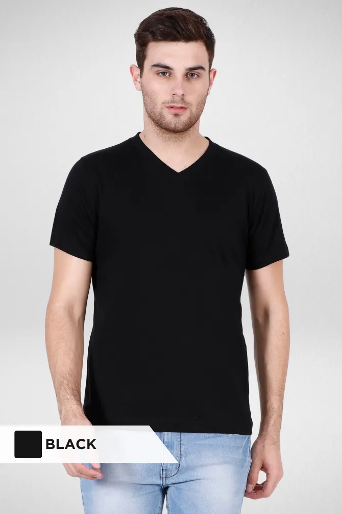 Pack Of 3 V Neck T-Shirts White Black and Navy Blue for Men