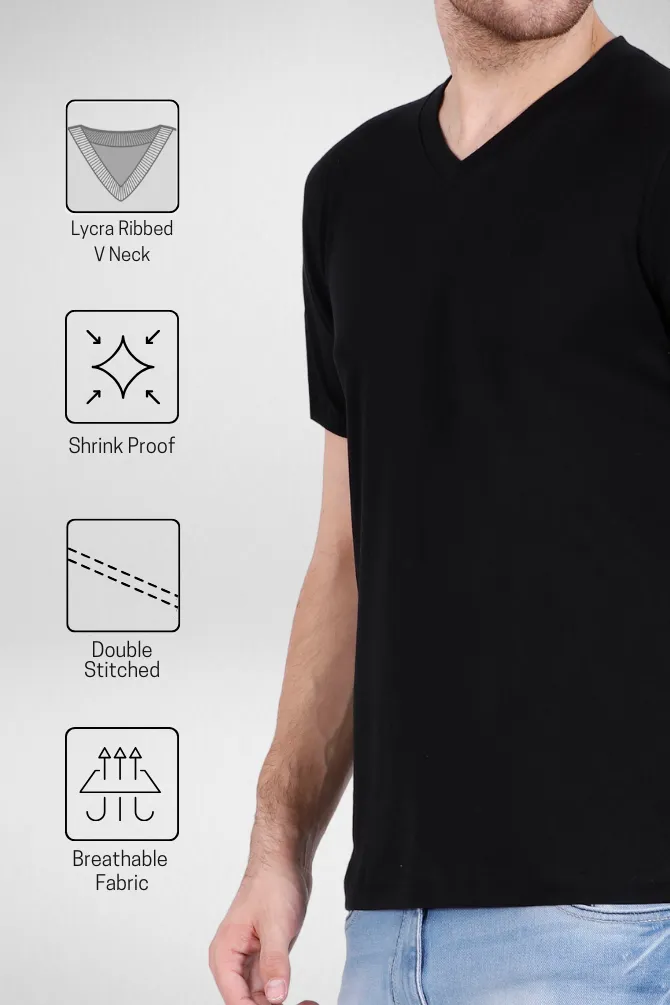 Pack Of 3 V Neck T-Shirts White Black and Navy Blue for Men