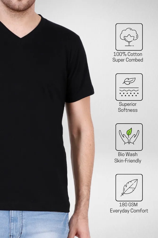 Pack Of 3 V Neck T-Shirts White Black and Navy Blue for Men