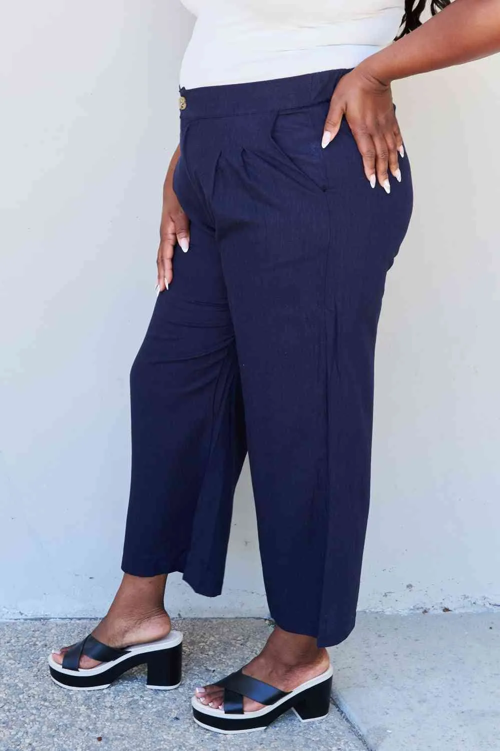 Pleated Button Front Linen Blend Slacks Business Casual Pants by And The Why