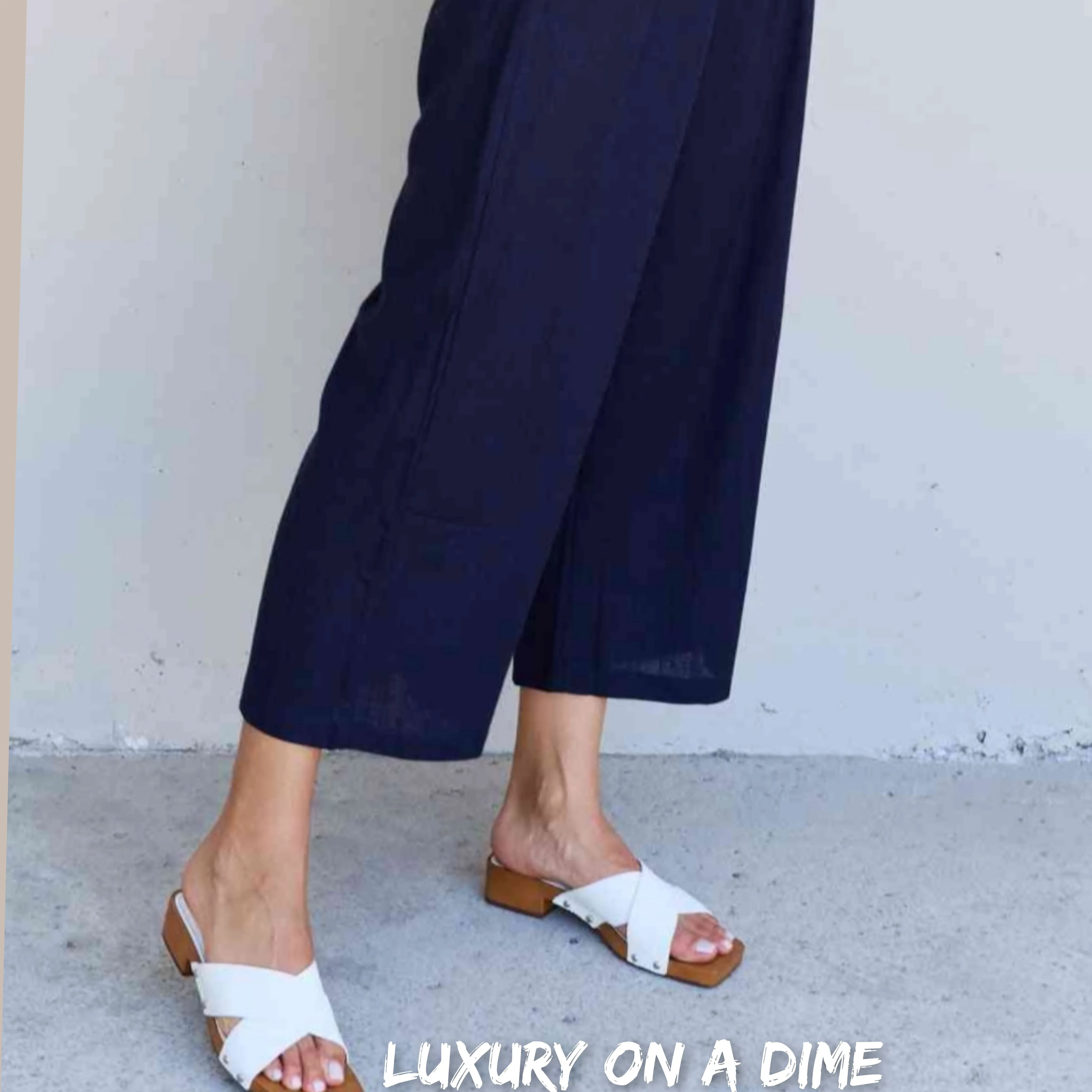 Pleated Button Front Linen Blend Slacks Business Casual Pants by And The Why