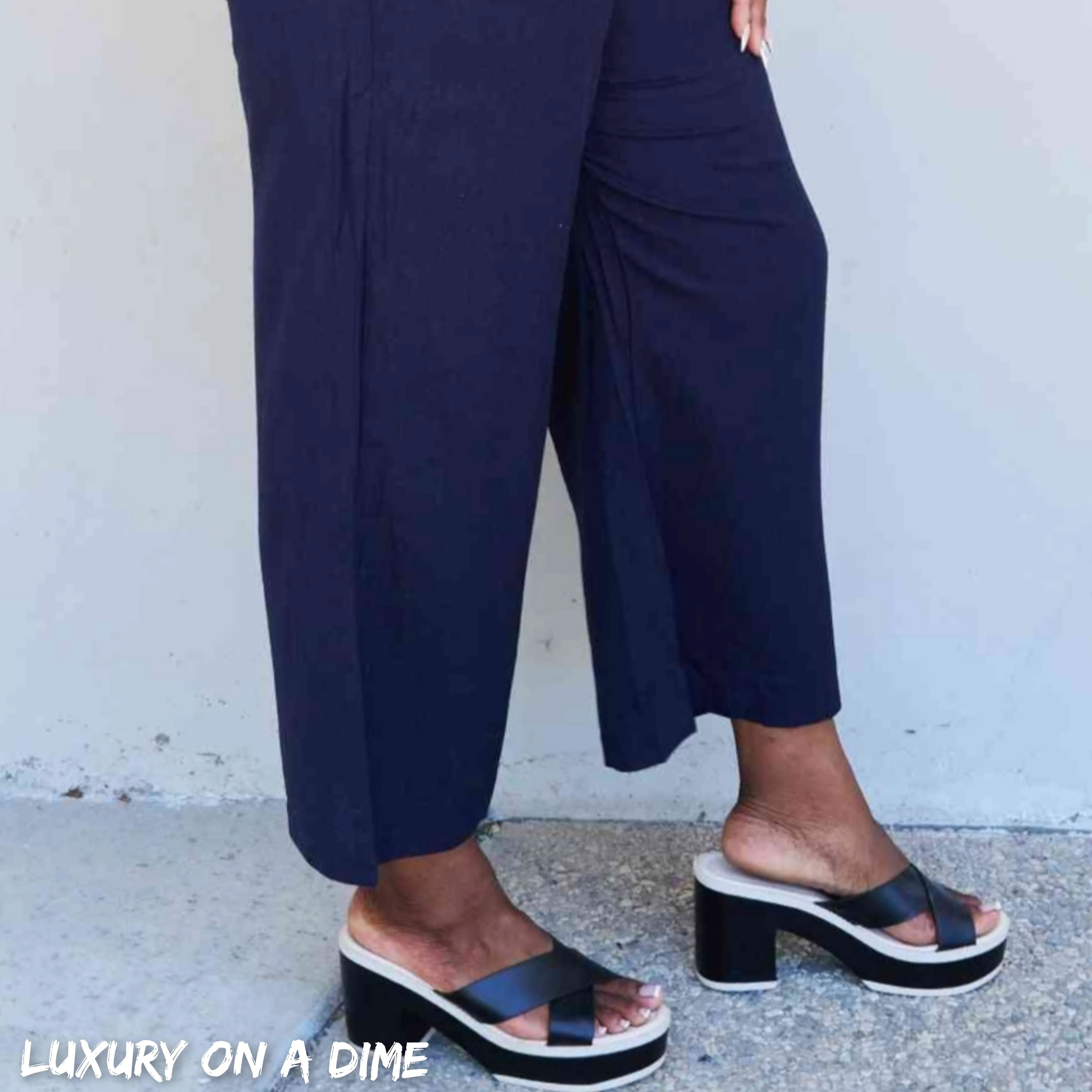 Pleated Button Front Linen Blend Slacks Business Casual Pants by And The Why
