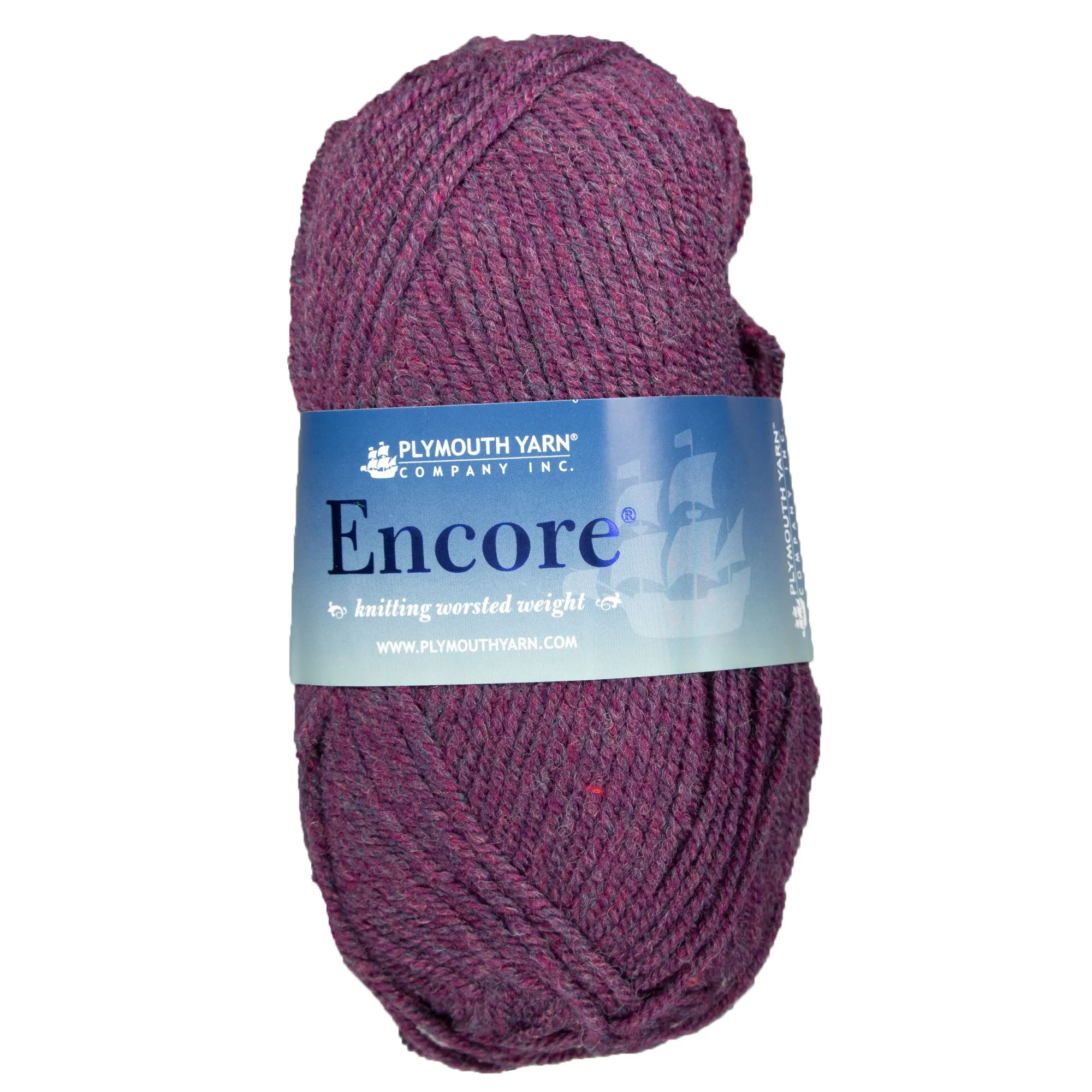 Plymouth Yarn Encore Worsted Yarn - 0355 Garnet Mix