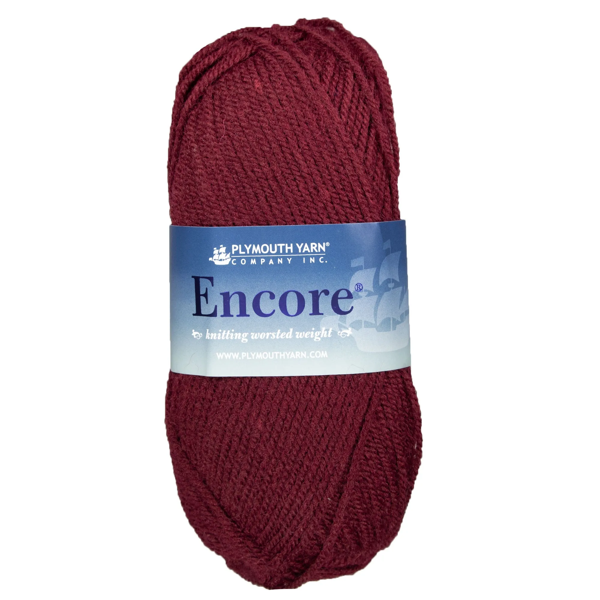 Plymouth Yarn Encore Worsted Yarn - 0999 Deep Burgundy