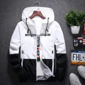 Slim-fit hooded jacket outdoor casual windbreaker