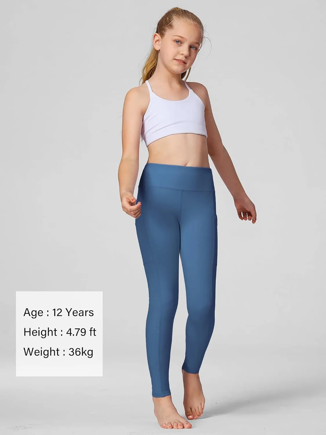 Stelle Girls' Athletic Leggings Kids Dance Running Yoga Pants Workout Active Dance Tights with Pockets