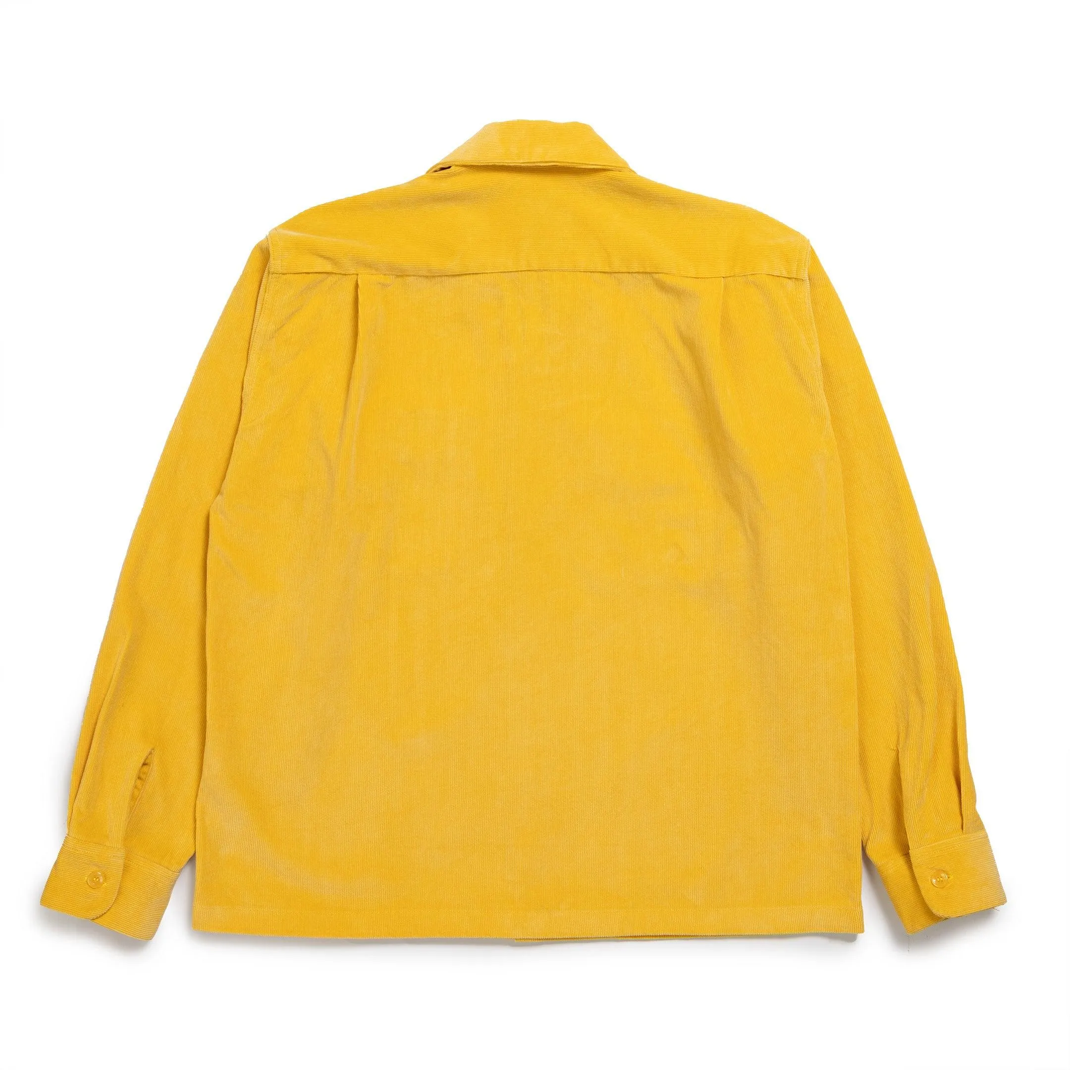 Style Eyes Solid Model Corduroy Sports Shirt Yellow