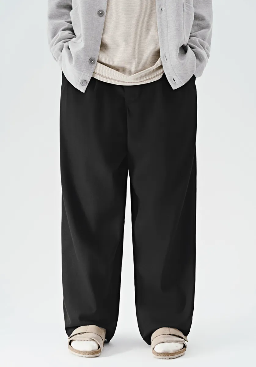 textured silhouette casual pants   N5037