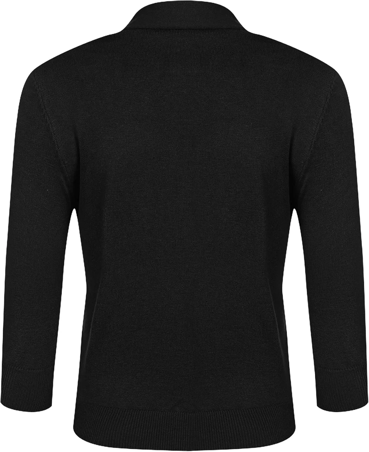 URRU Women's Classic 3/4 Sleeve Open Front Cropped Cardigan Sweater Lightweight Knit Short Shrugs