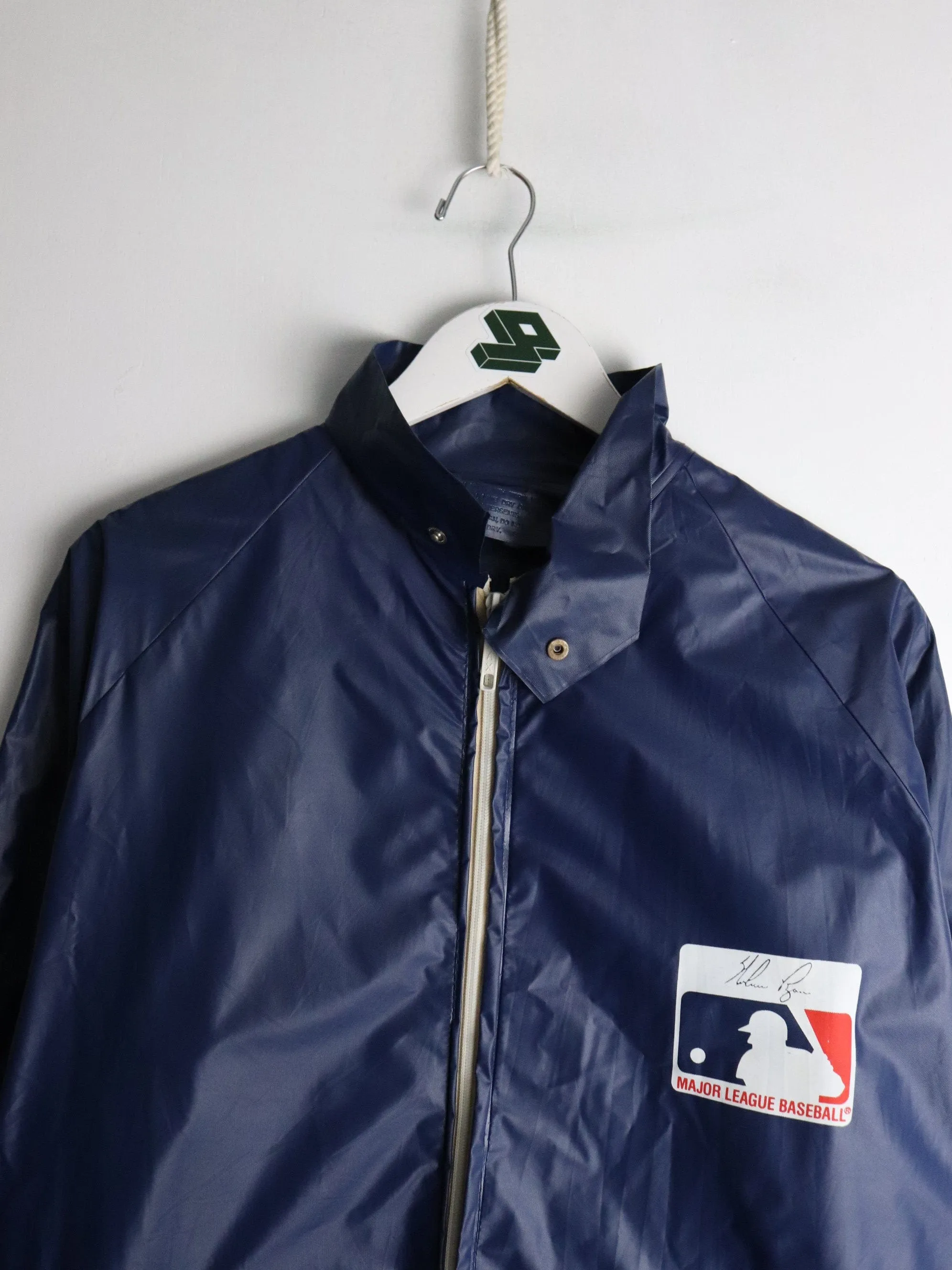 Vintage MLB Windbreaker Mens XL Blue PVC