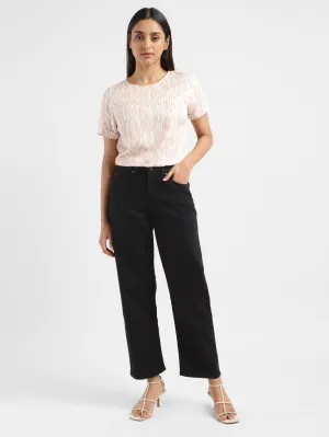 Women's 94 Black Loose Fit High Rise Jeans