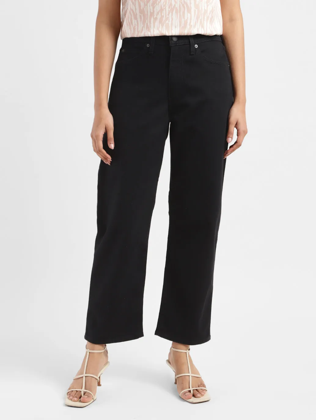 Women's 94 Black Loose Fit High Rise Jeans