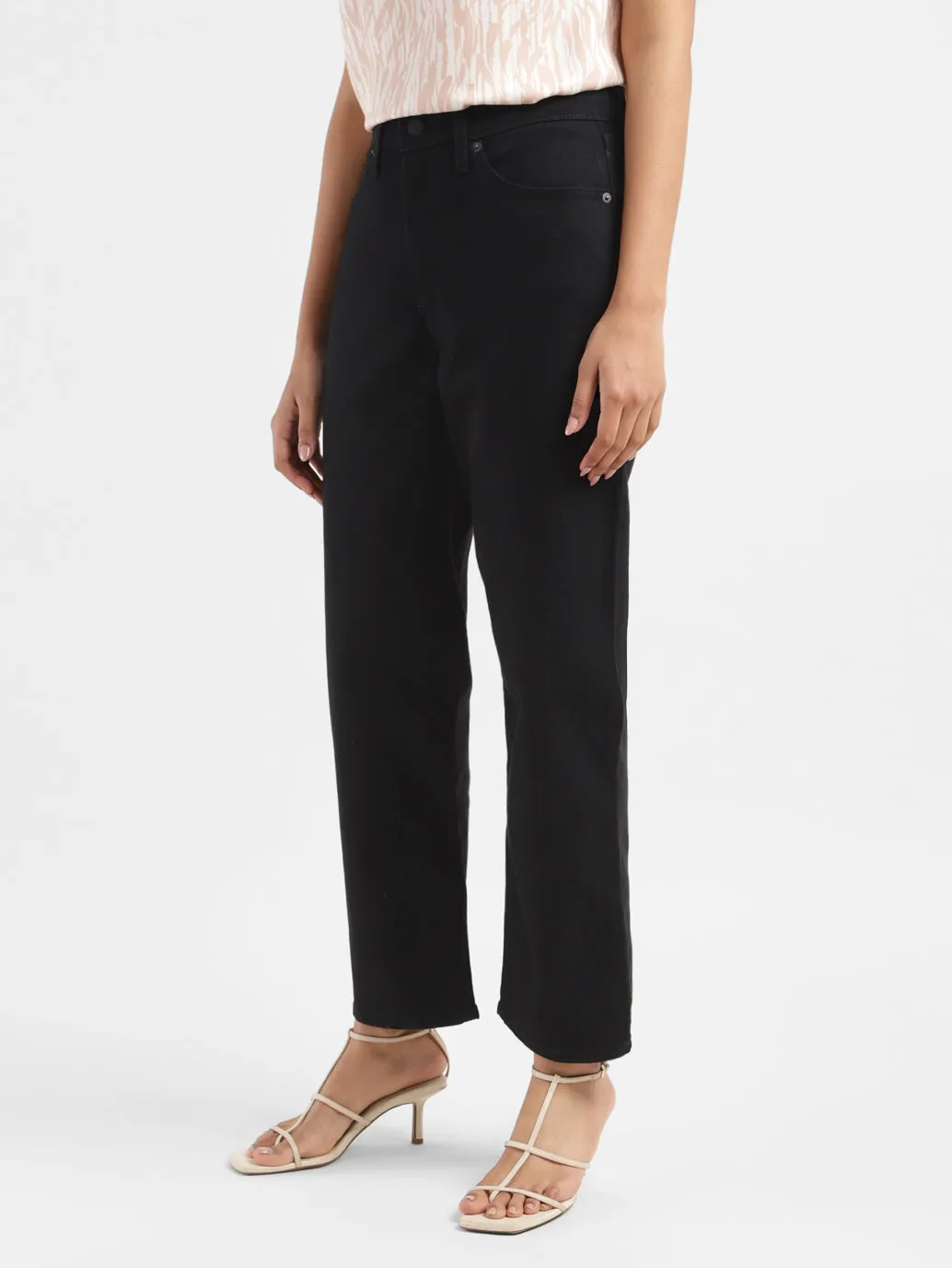 Women's 94 Black Loose Fit High Rise Jeans