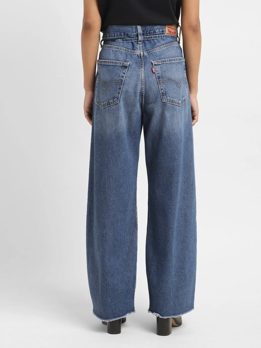 Women's Blue XL Balloon Loose Fit High Rise Jeans